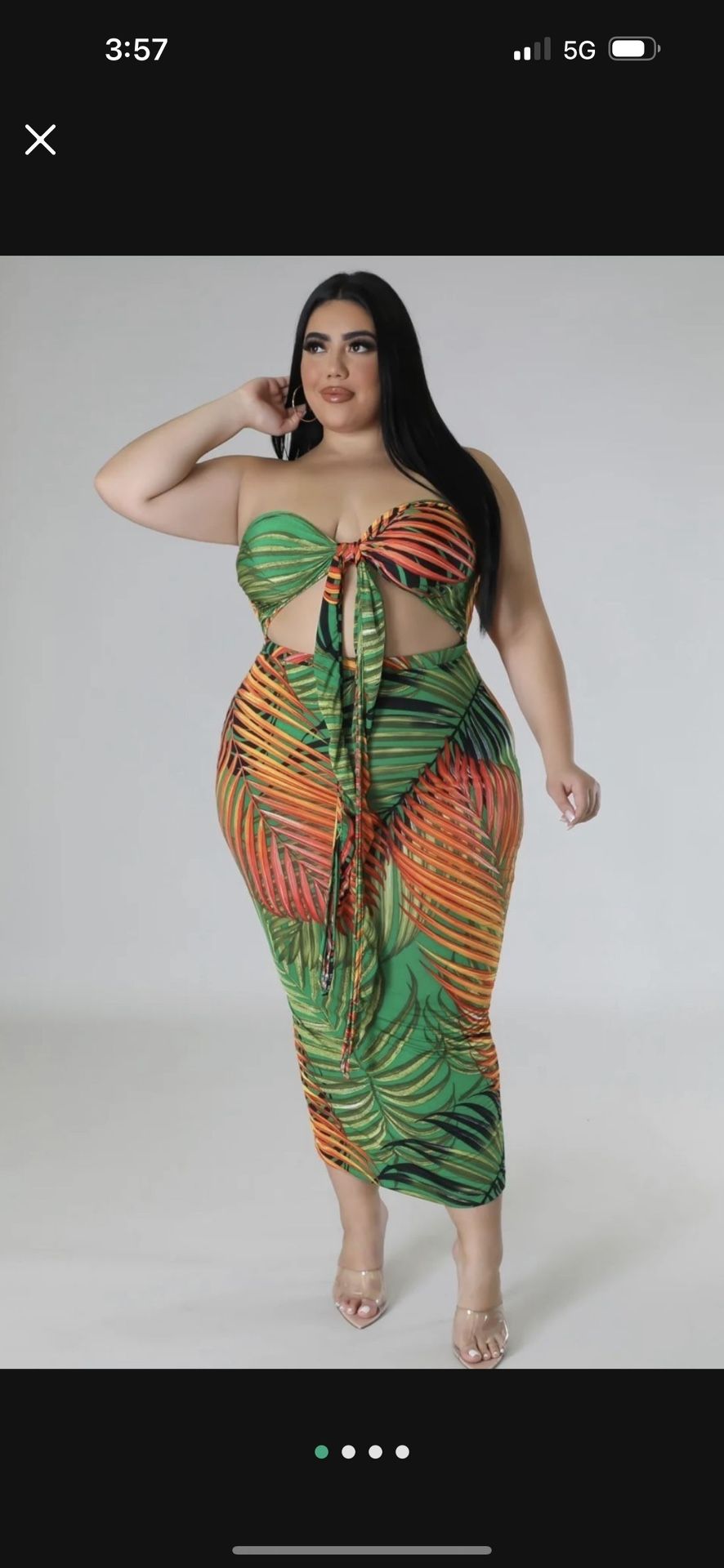 TROPICAL HALTER DRESS 