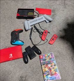 Rare Nintendo switch OLED Mario red edition bundle