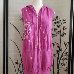 dELiA*s Fuschia Sleeveless Zip Hoodie 