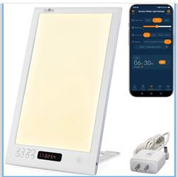 Sunrise Wake-up Lamp with APP Control 12000lux Full Spectrum, UV-Free, 3 Color Options, Light Alarm Clock, Restorative Strength