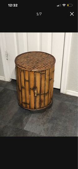 Boho Wicker Bamboo Rattan Table Plant Stand