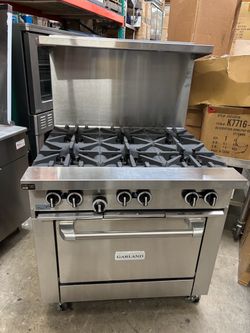 36” Gas Range Garland G-36 6 Burner Standard oven Commercial restaurant professional stove high btu nsf we can deliver works and looks like new