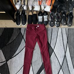2000 Burgundy VIP skinny jeans