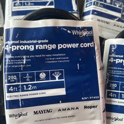 Whirlpool 4-prong Range Power Cords