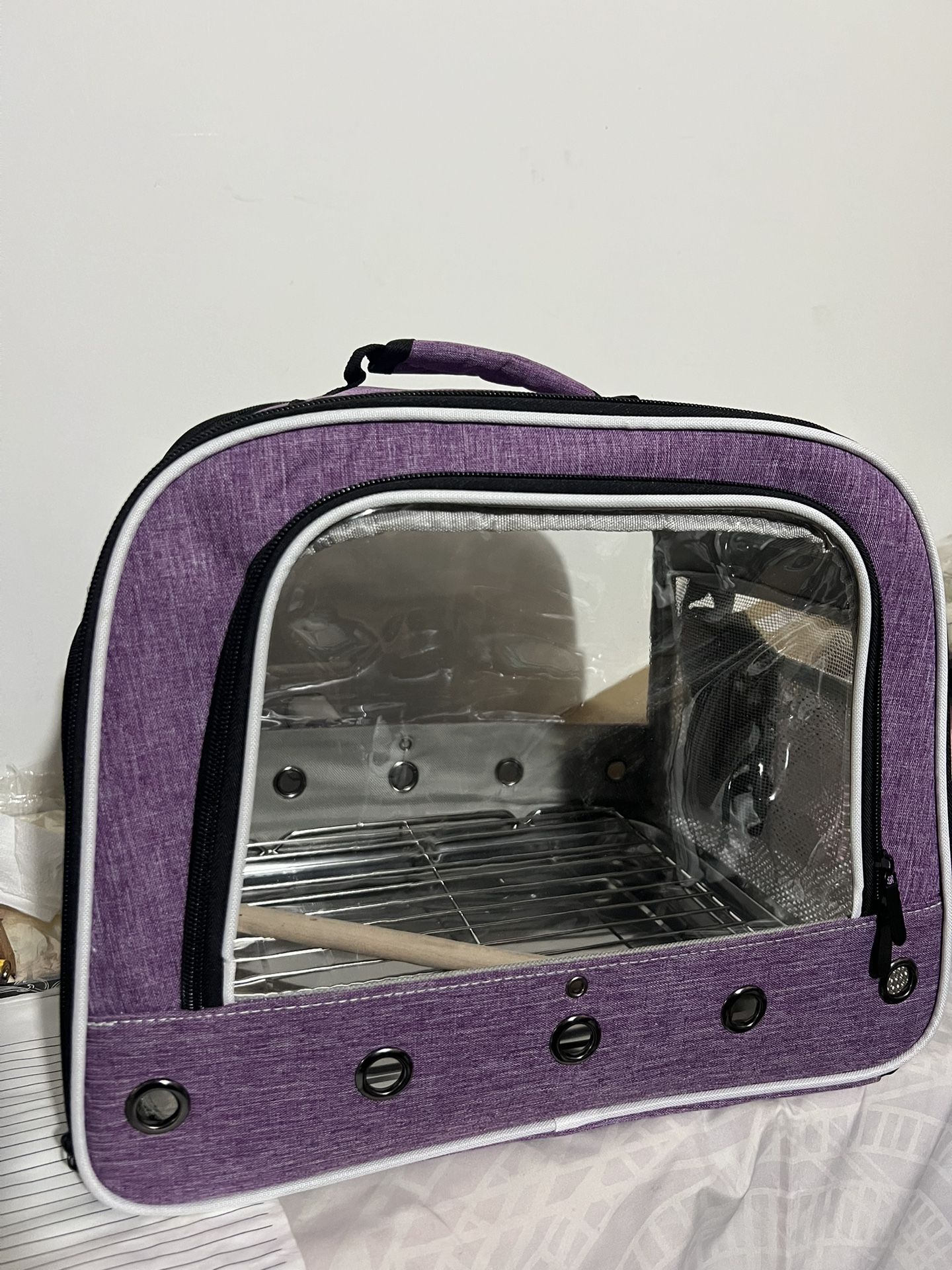 Bird Travel Carrier Cage for Large Size Parrot, Portable Bag with Metal Tray and Grid to Carry and Transport Medium and Large Birds Like African Grey,