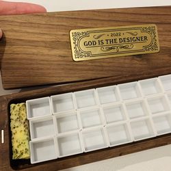 Free Gift—Walnut Wood Watercolor Palette Storage Box 