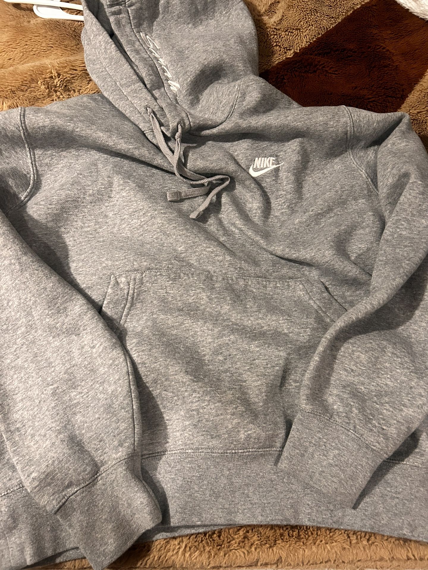 Grey Nike Hoodie With Name On The Hood