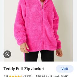 Pink Teddy Full- ZIP Jacket 