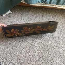 Hand painted Wooden Caddy Planter