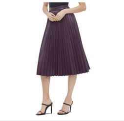 CALVIN KLEIN Womens Purple MIDI Pleated Skirt Size: 10