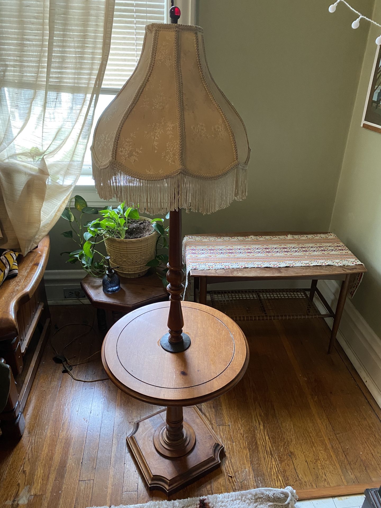 OBO Vintage Solid Wood Floor Lamp w/ Table