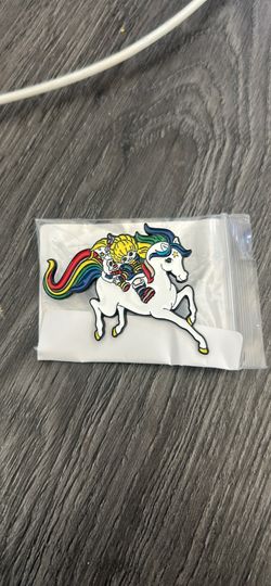 Cute Rainbow Brite & Sprite Pin riding horse Y2K