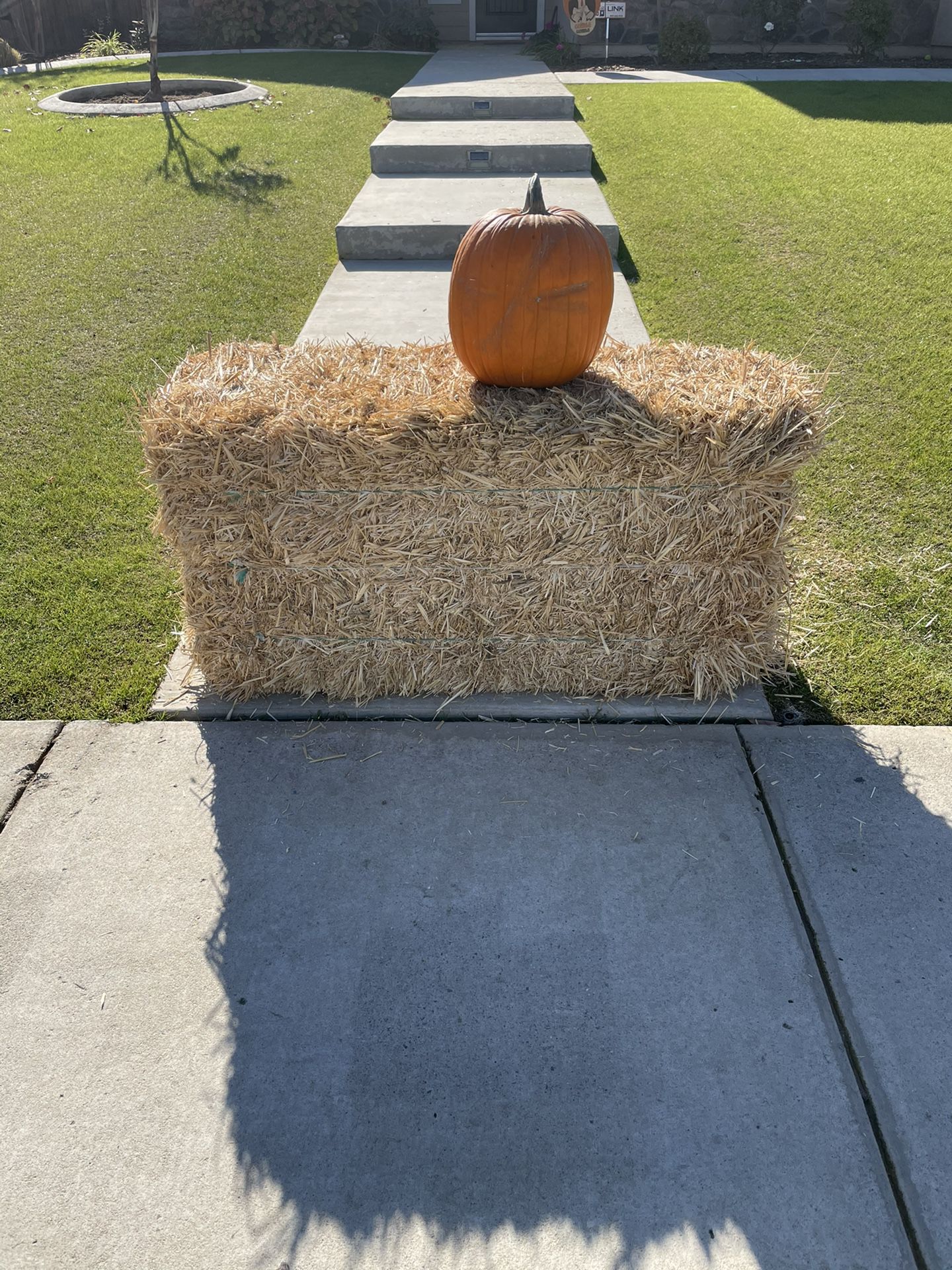 Free Bail of Hay and Pumpkin