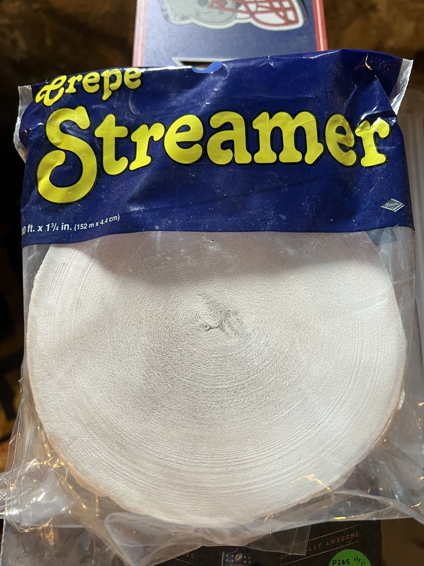 Party Streamers Dark Blue/White Lot Of 2 500 Feet 1-3/4 Thick