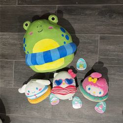 Summer Pool Squishmallows- Hello Kitty & Friends, and Frogs