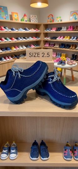 Redhawk Kids Blue Denim Moc Toe Shoes Size 2.5