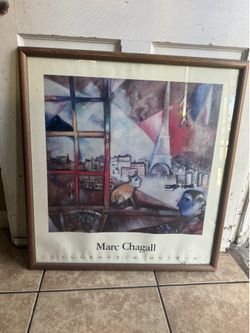 Marc chagall Guggenheim museum poster vintage in frame
