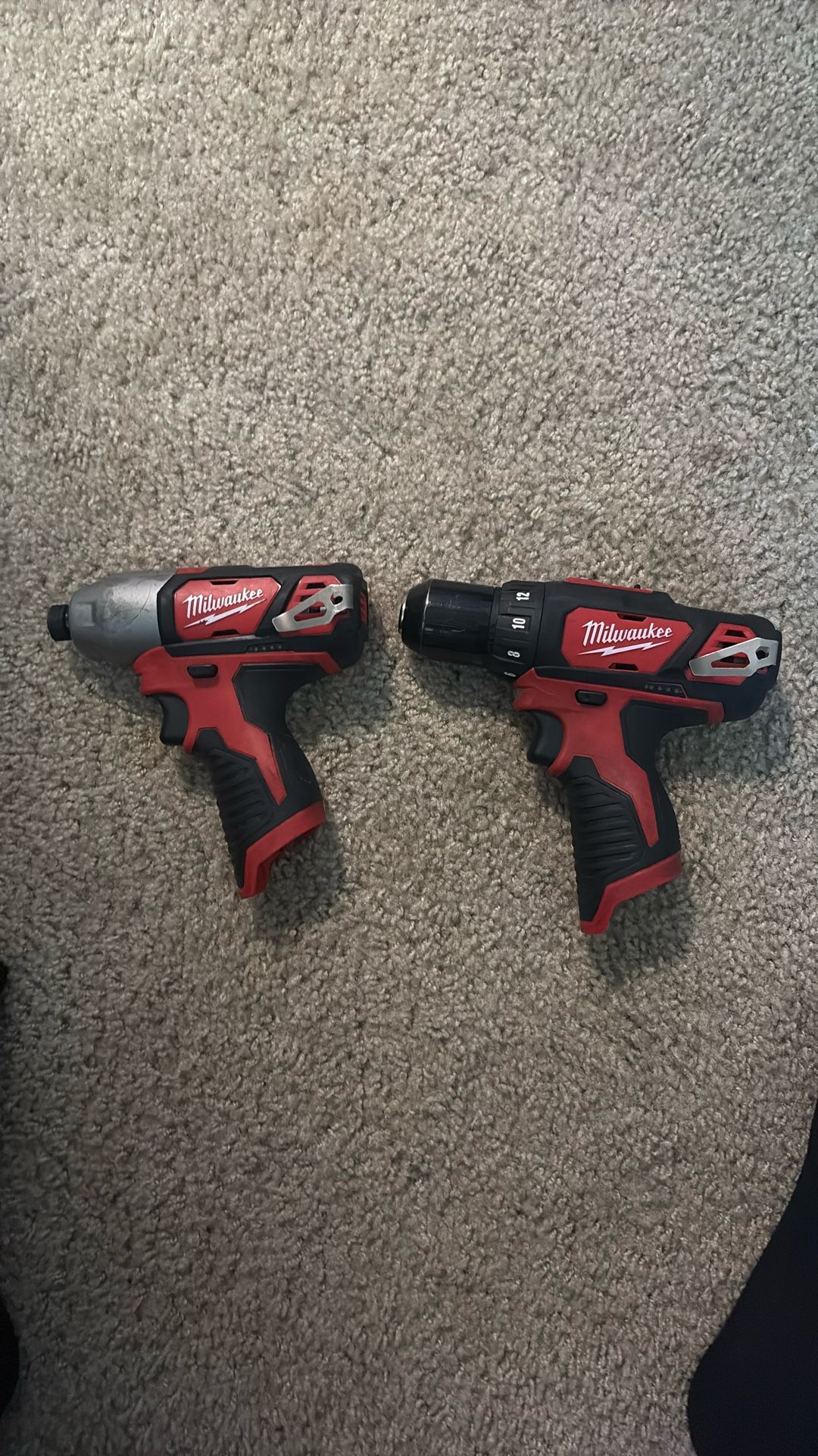 Milwaukee Driver & Impact Drill With Charger And 2 Battery Packs