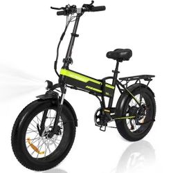 HOVERMAX 750W fold Electric Bike 20X4.0" Electric Bicycle for Adults with Removable 48V 12Ah Battery, 7 Speed 