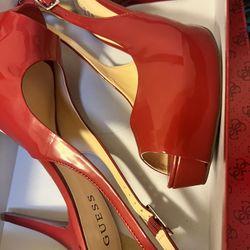 New In Box 5” Red Stilettos By Guess 
