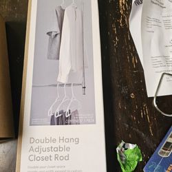 Double Hang Adjutable Closet Rod Unopened 