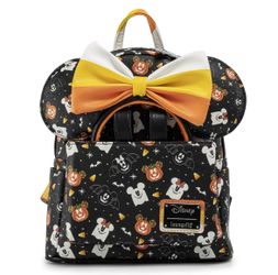 Loungefly Disney Spooky  Minnie Mouse Candy Corn Mini Backpack & Ears Set