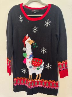 Christmas Llama Sweater Dress