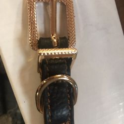 Brand New Small black leather dog collar