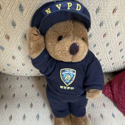 Vintage 1997 NYPD  NY Teddy Bear