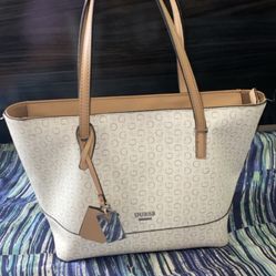 Brown And Beige Guess Purse