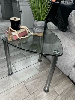 2 Glass End Tables by Landshark Design