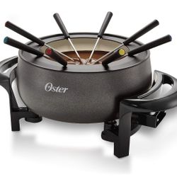 Oster Fondue Pot | Titanium Infused DuraCeramic Fondue Maker, Black