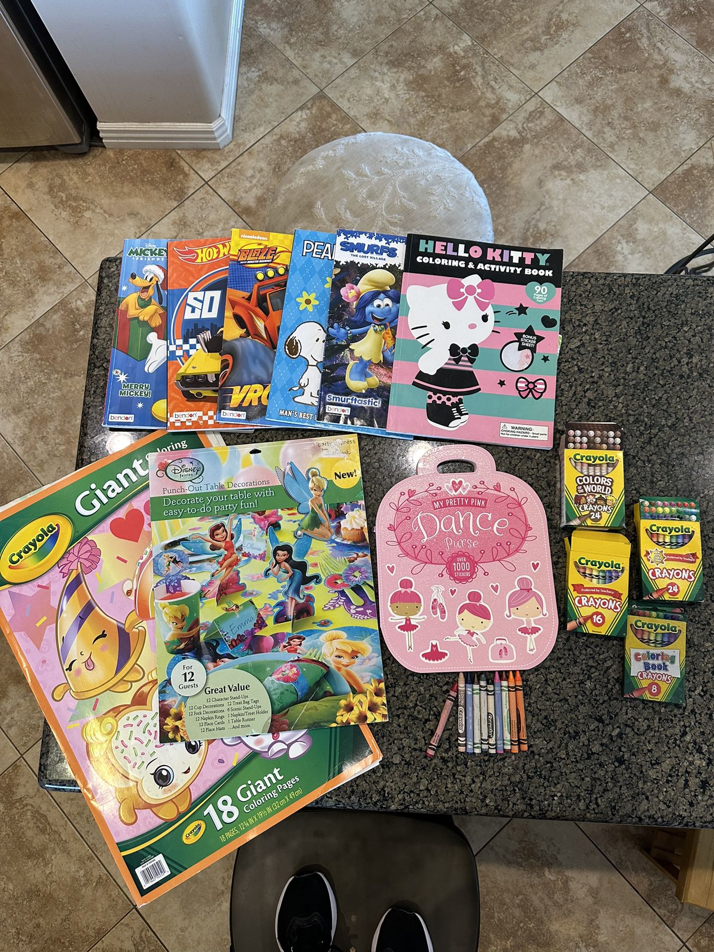 10 Color Books & 4 New Boxes of Crayons $10