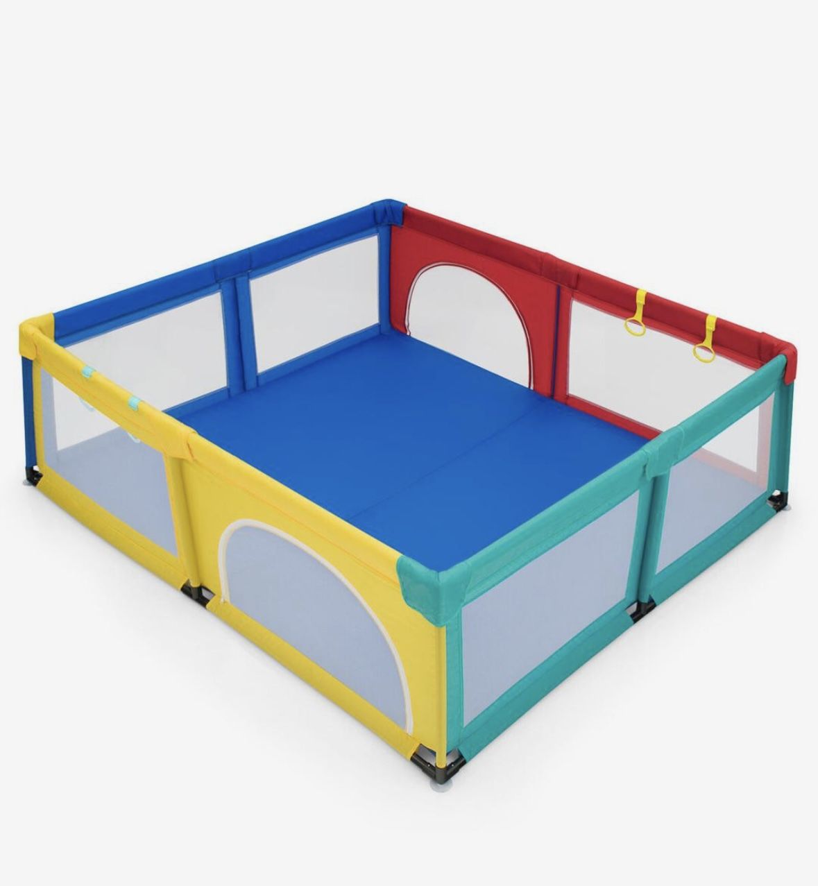 Infans Extra Large Baby Playpen Safety Baby Play Yard w/50 Ocean Balls & 4 Handles