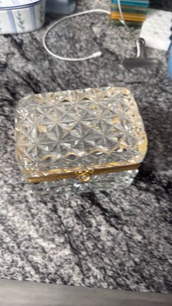 Antique French crystal jewelry box