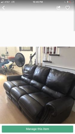 Leather couch: that recliner, super comfortable.