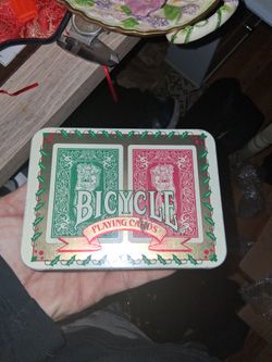 1996 Bicycle Playing Cards Xmas Edition With Tin Unopened