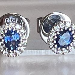 Sapphire And Diamond Earring 