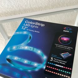 NEW AuraLed ColorStrip LED Lights 12’ W/Holiday Modes & Remote