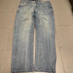Vintage Sean John Light Blue Acid /Distressed 5-Pocket Jeans 38”W