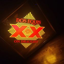 Vintage Antique Bar Sign Lamp  Mirror Does Equis Beer