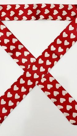 NEW! Burgundy Skinny Scarf with White Hearts