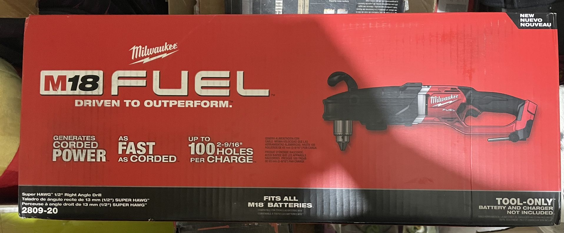 Milwaukee 18m Super Hawg 1/2” Right Angle Drill