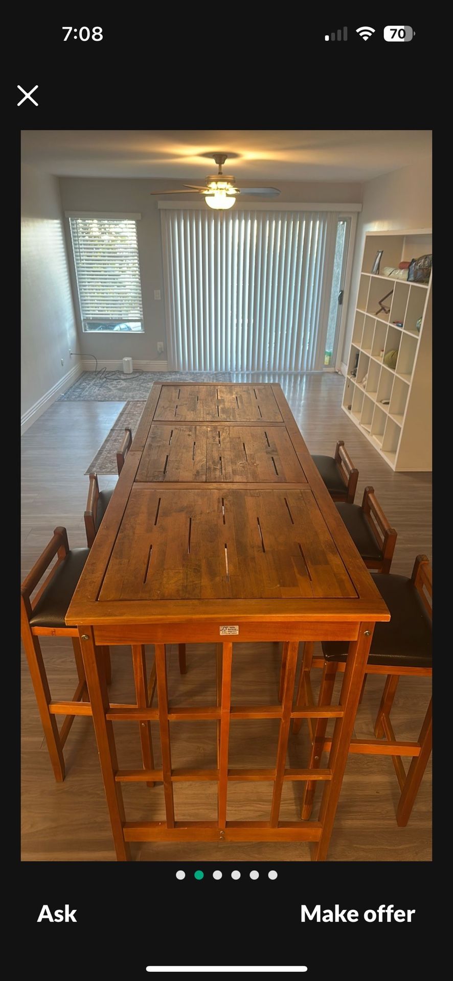 Wood Dining Table Bar Height