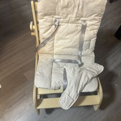 3-in-1 Baby Bouncer Adjustable Wooden Rocker 