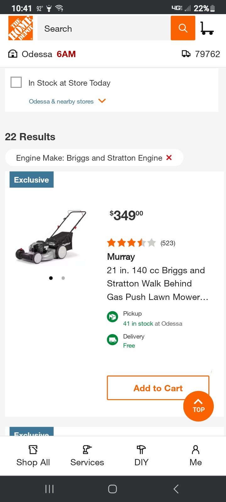 Briggs Straten Lawn Mower