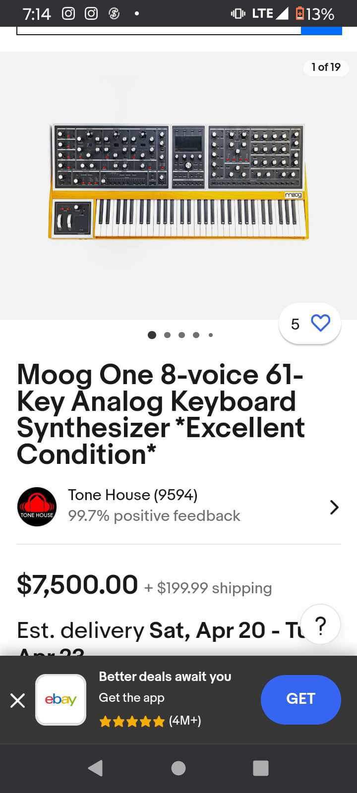 MOOG ONE 8 Voice - 61 Key Polyphonic Analog Synthesizer 