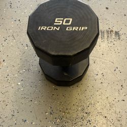50 Lb Rubber Dumbbell 