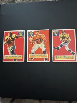 lot of 3 football cards Vintage 1956 Rams