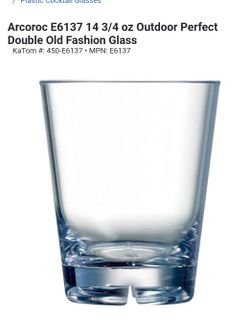 Double Old Fashion Glass Clear Plastic Case with 36 units $99 each